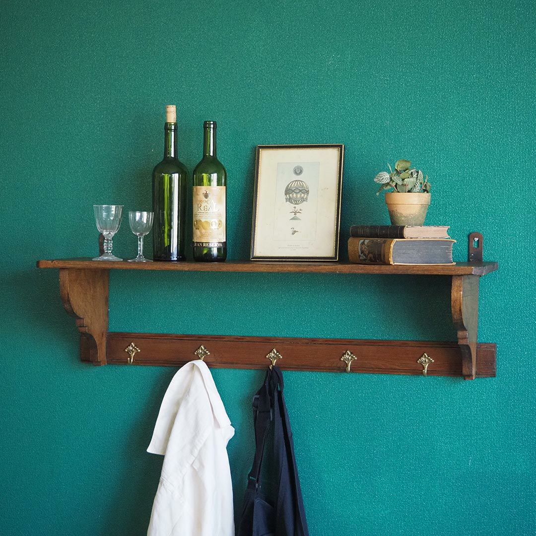 アンティークウォールシェルフ フックボード フランス 5連フック アンティーク家具1