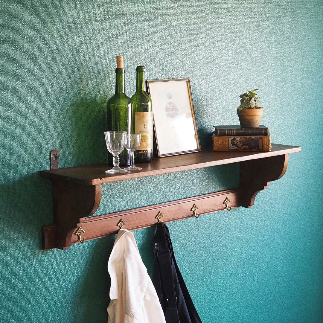 アンティークウォールシェルフ フックボード フランス 5連フック アンティーク家具2