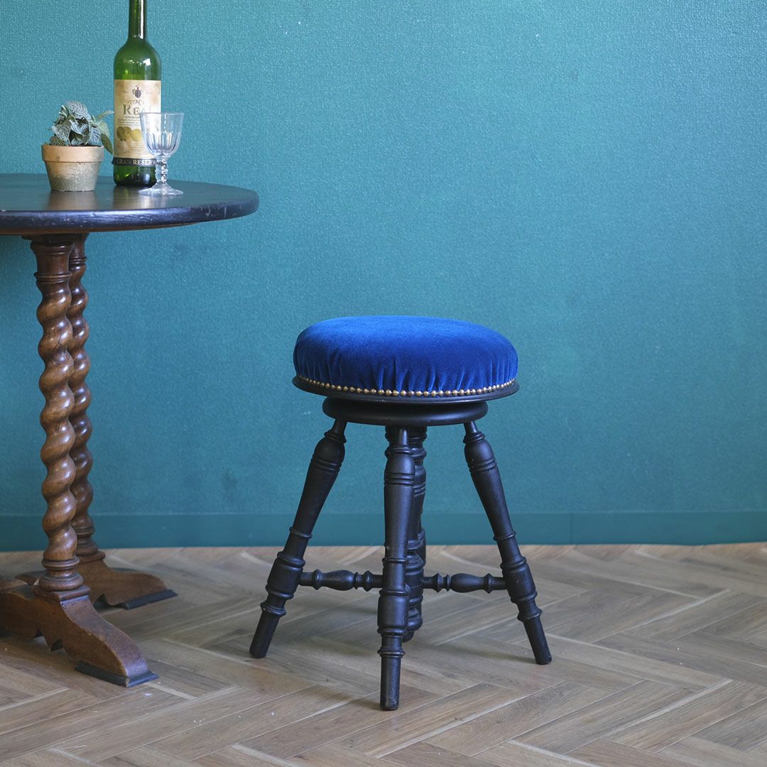 アンティークピアノスツール ベルベット フランス