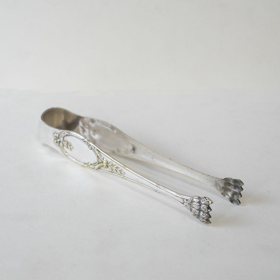 アンティークトング シュガートング シルバープレート 銀メッキ 獅子足 フランス2