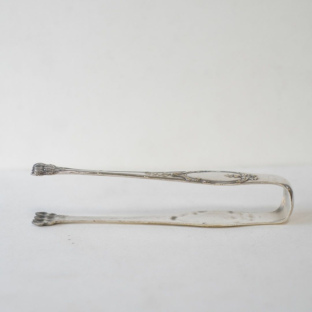 アンティークトング シュガートング シルバープレート 銀メッキ 獅子足 フランス4