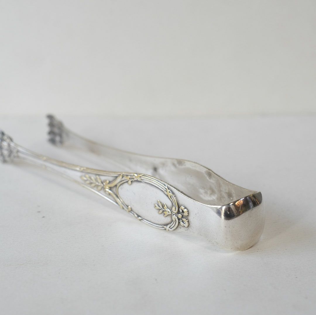 アンティークトング シュガートング シルバープレート 銀メッキ 獅子足 フランス5