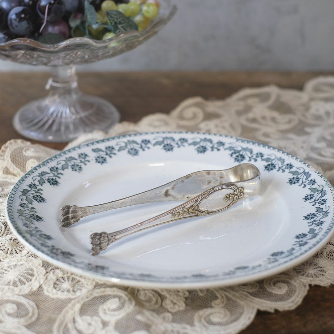 アンティークトング シュガートング シルバープレート 銀メッキ 獅子足 フランス7