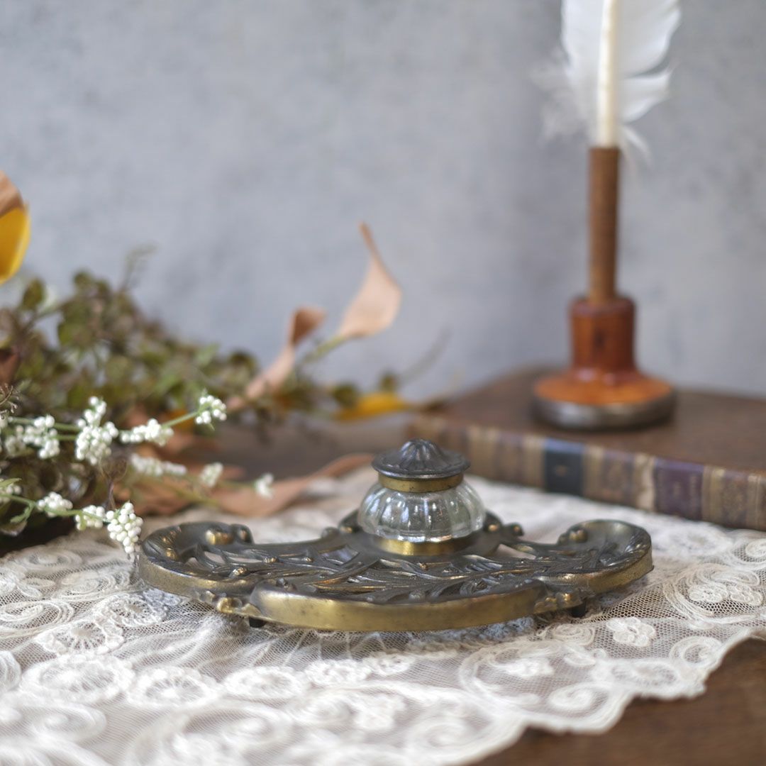 アンティークインクボトル アールヌゥーボー フランス アンティーク雑貨1