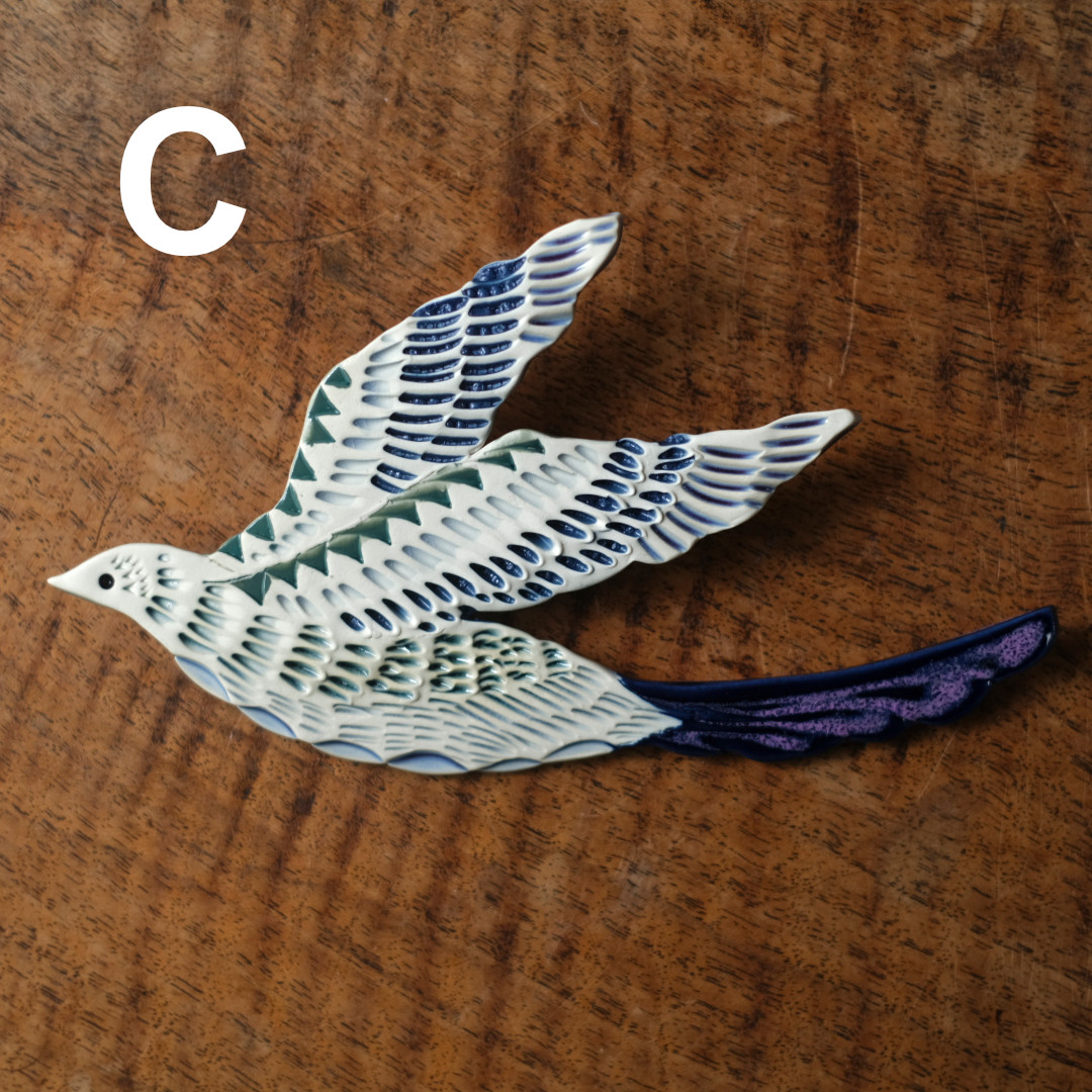 かわいい陶器の鳥のアートオブジェ Pottery studio K 金子ひとみ 作家