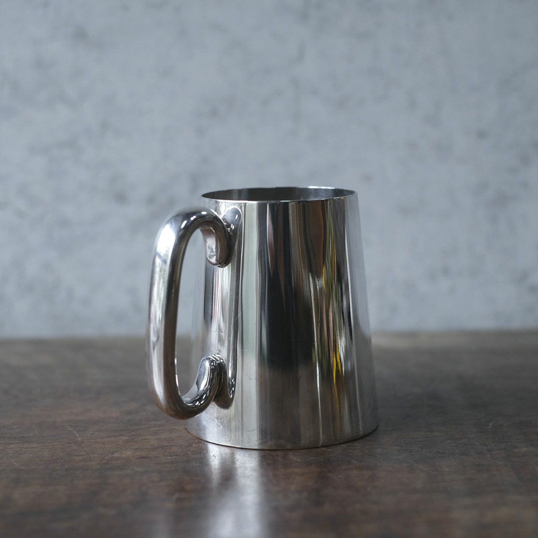 アンティーク マグカップ シルバープレート ハンドル付き