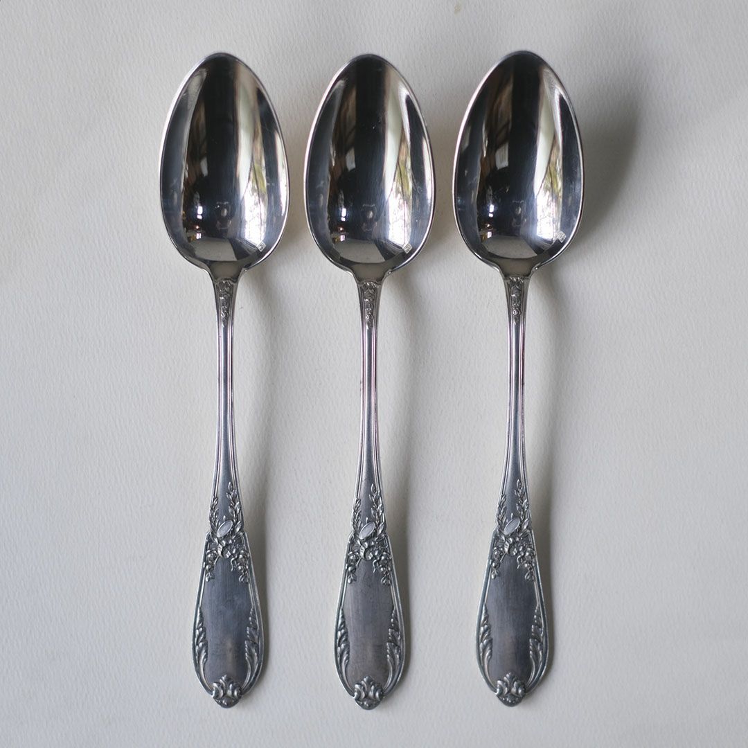 アンティーク テーブルスプーン 洋白製 長さ22cm 正面