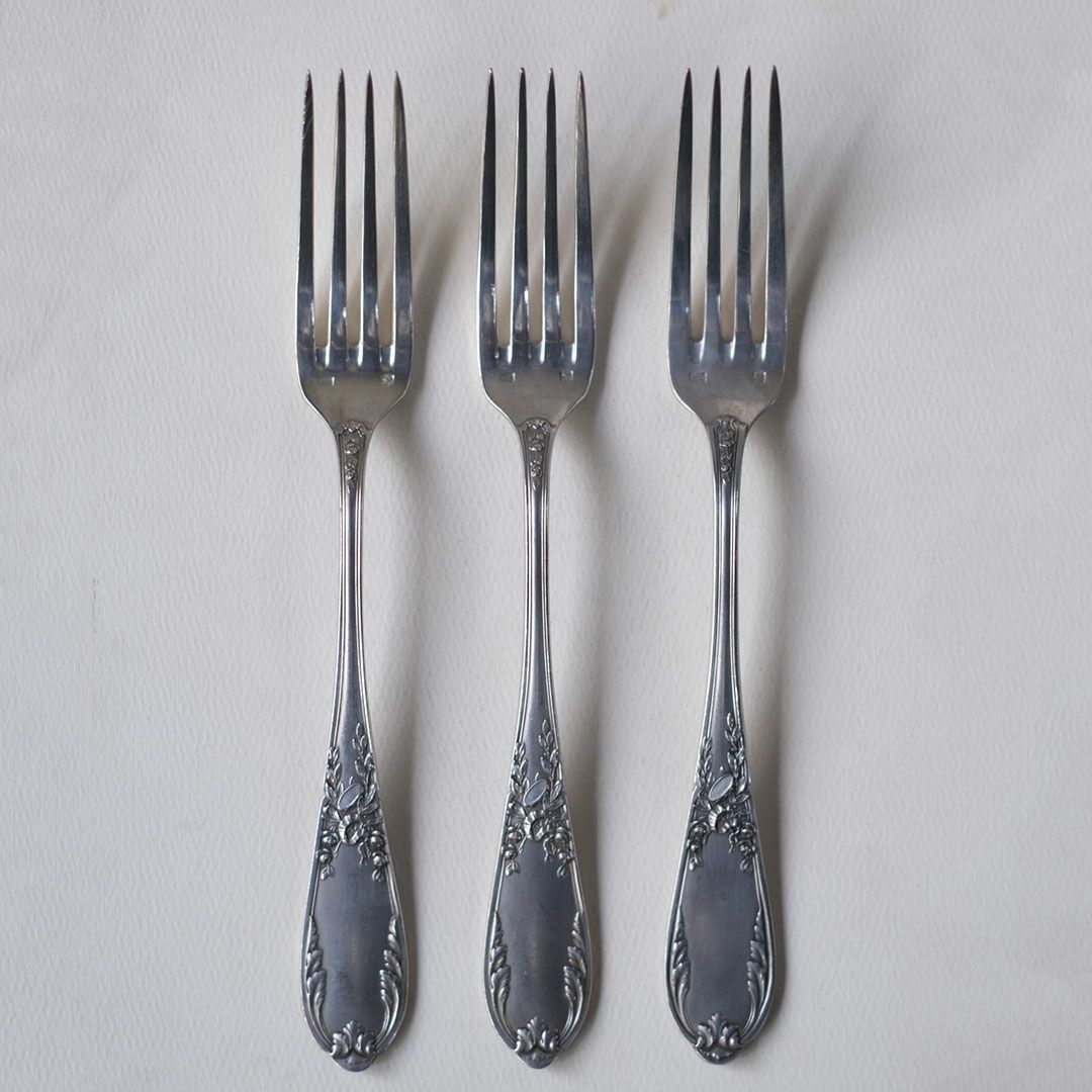 アンティーク スプーン 3本セット 洋白 シンプルクラシック