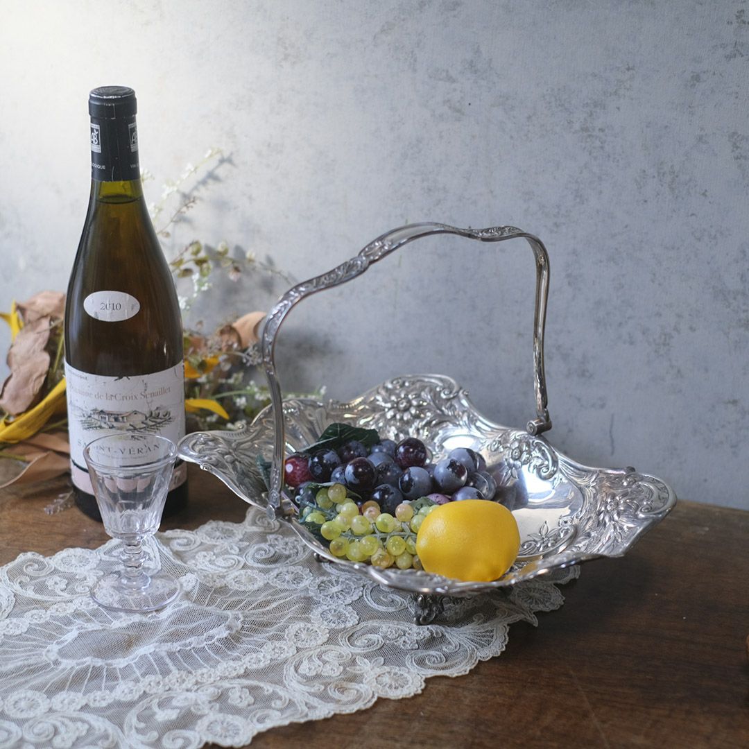 アンティークフルーツバスケット シルバープレート ヴィクトリアン 銀メッキ イギリス1