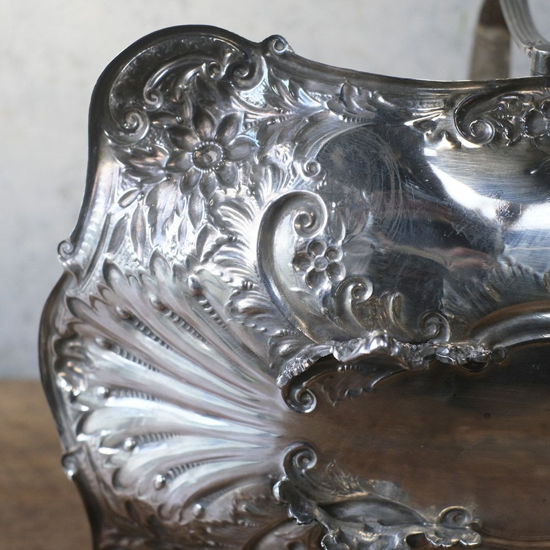 アンティークフルーツバスケット シルバープレート ヴィクトリアン 銀メッキ イギリス10