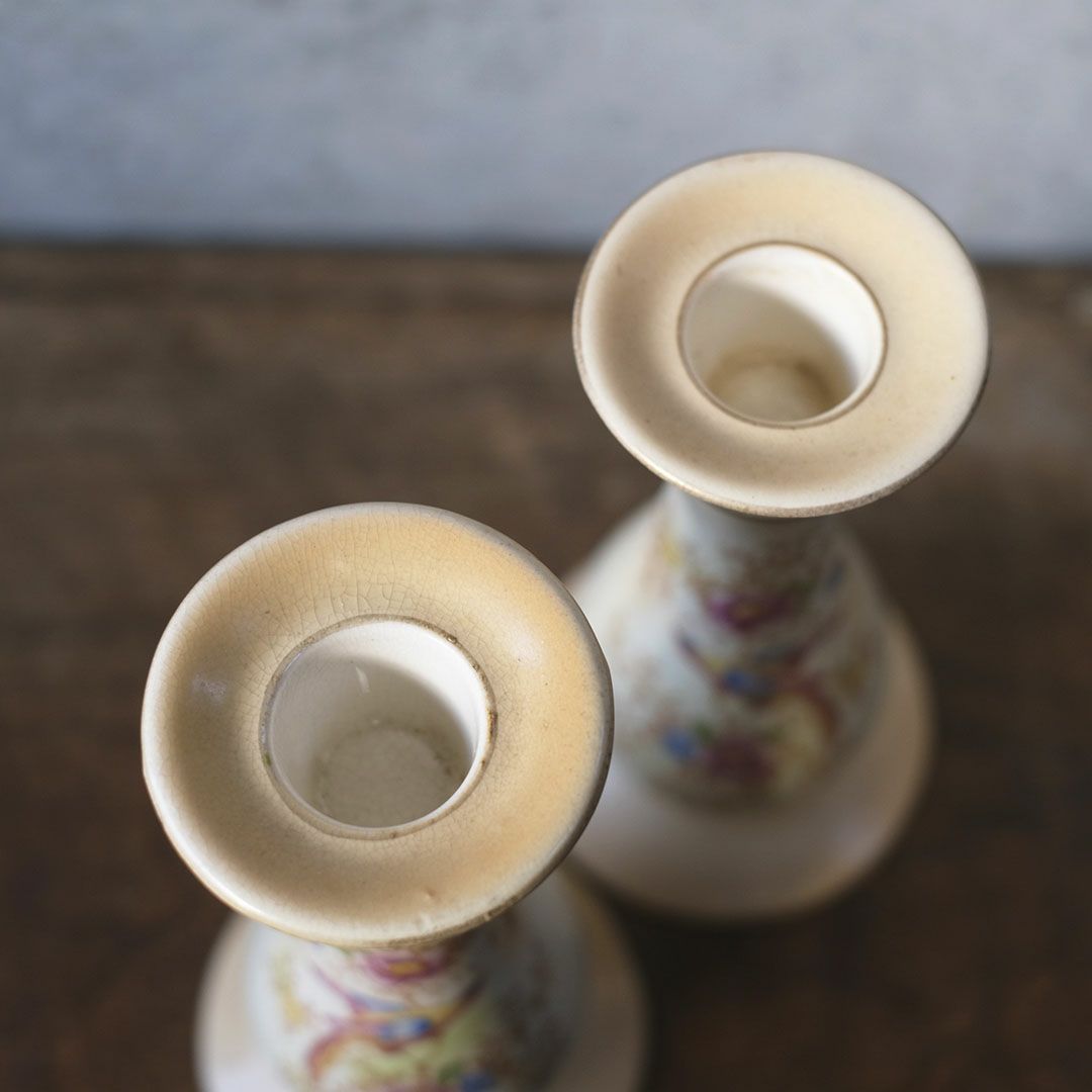  アンティーク キャンドルスタンド HICKEY WARE（ヒッキーウェア） 陶器 雉の絵 イギリス7