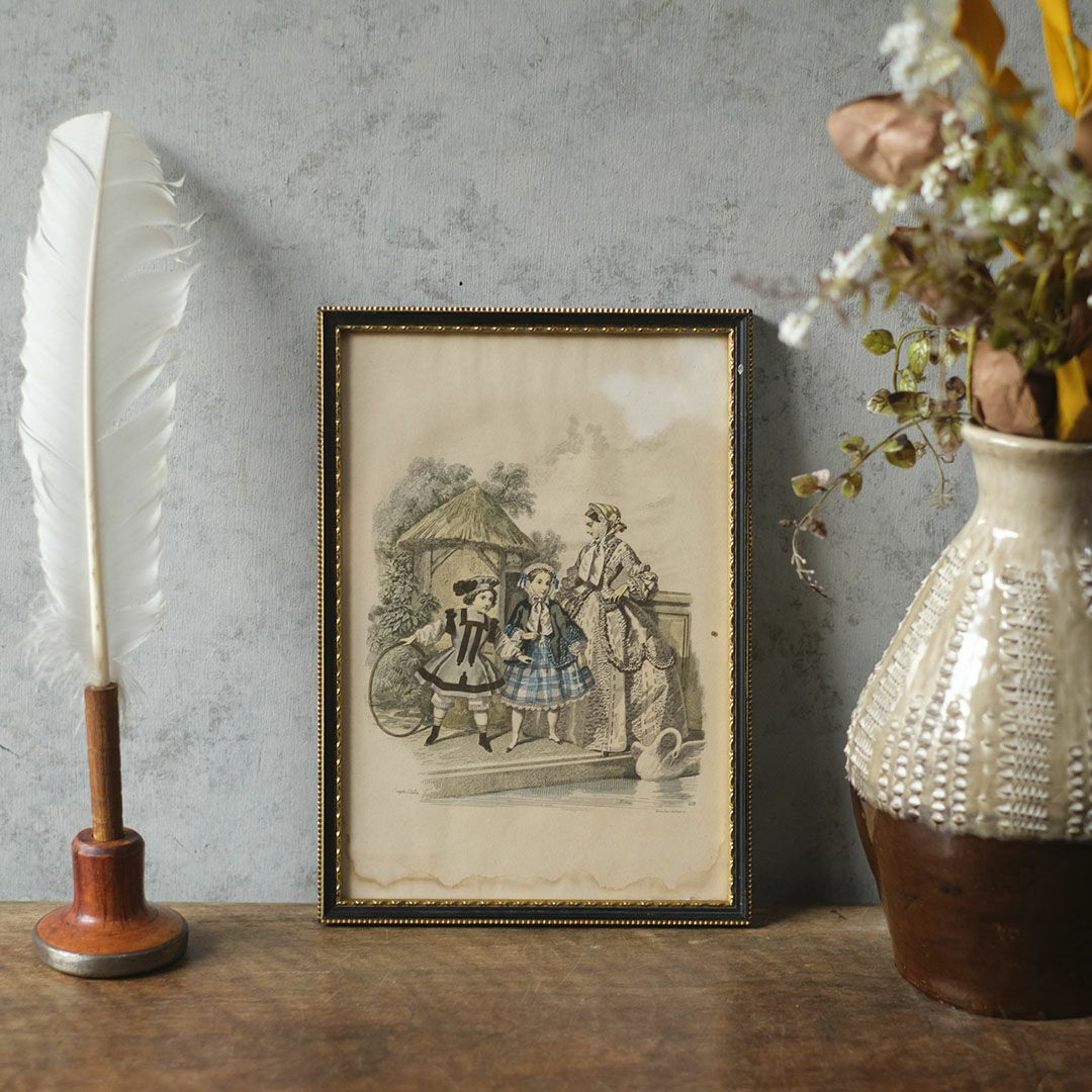 アンティークピクチャー 絵 リトグラフ フランス