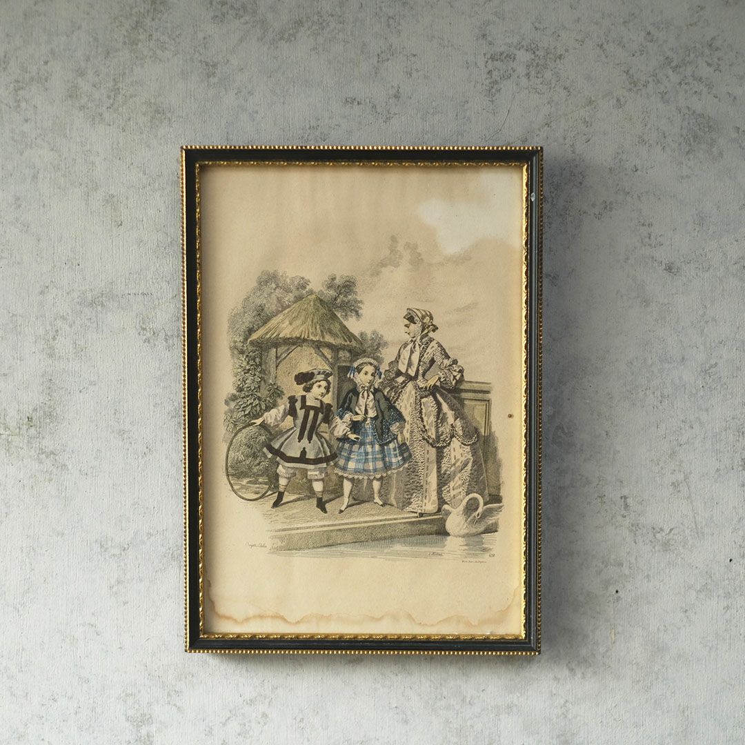 アンティークピクチャー 絵 リトグラフ フランス1