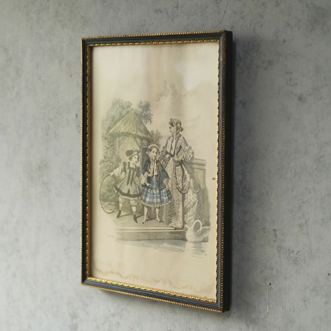 アンティークピクチャー 絵 リトグラフ フランス2