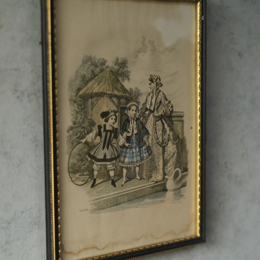 アンティークピクチャー 絵 リトグラフ フランス4