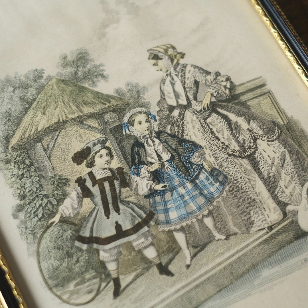 アンティークピクチャー 絵 リトグラフ フランス5