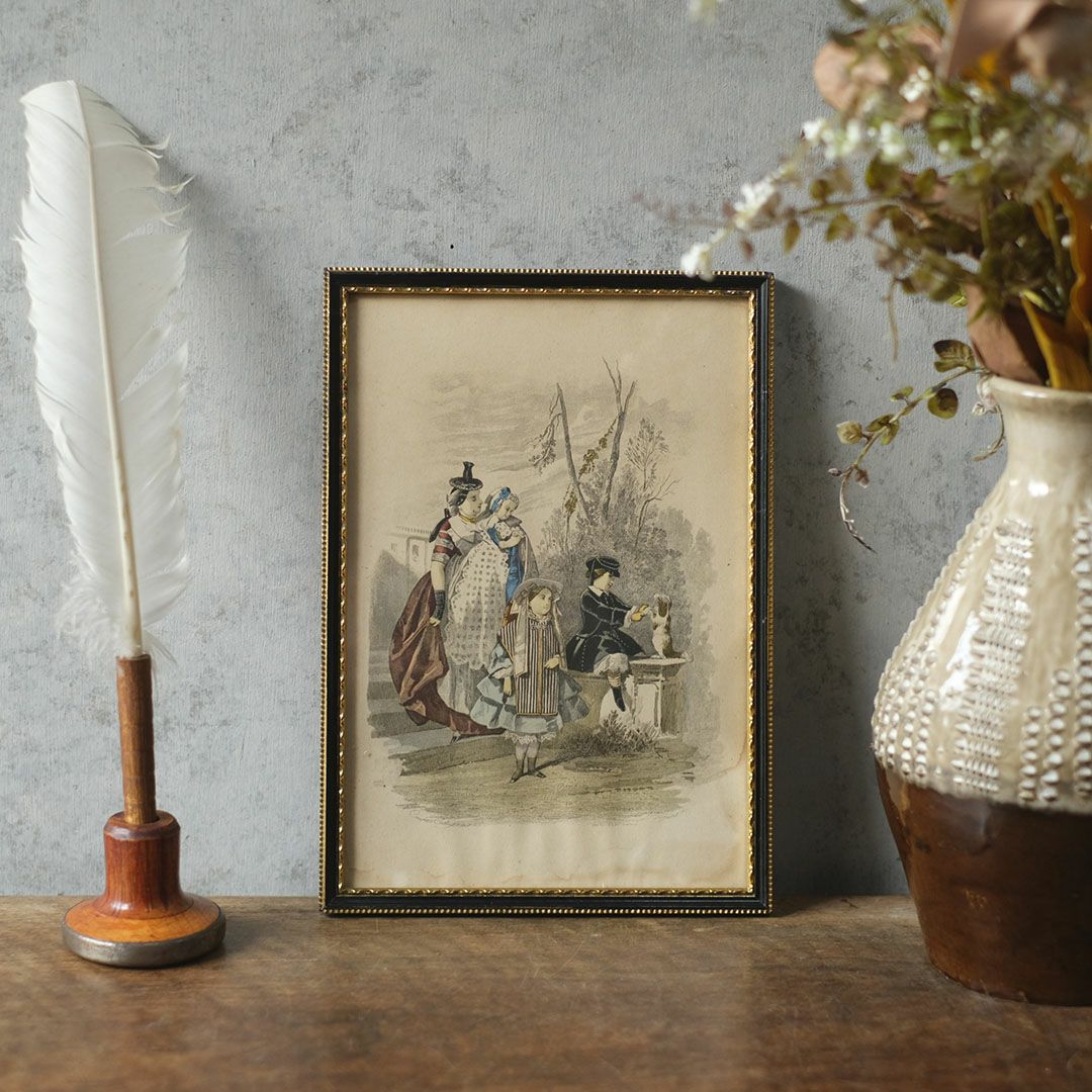 アンティークピクチャー 絵 リトグラフ フランス Bの通販 アンティーク