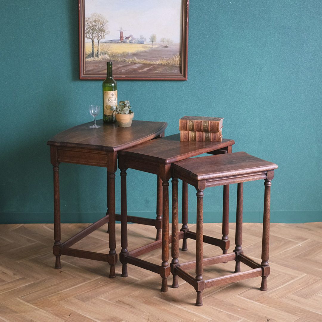 アンティーク ネストテーブル オーク サイドテーブル フランス アンティーク家具アンティーク ネストテーブル オーク サイドテーブル フランス アンティーク家具