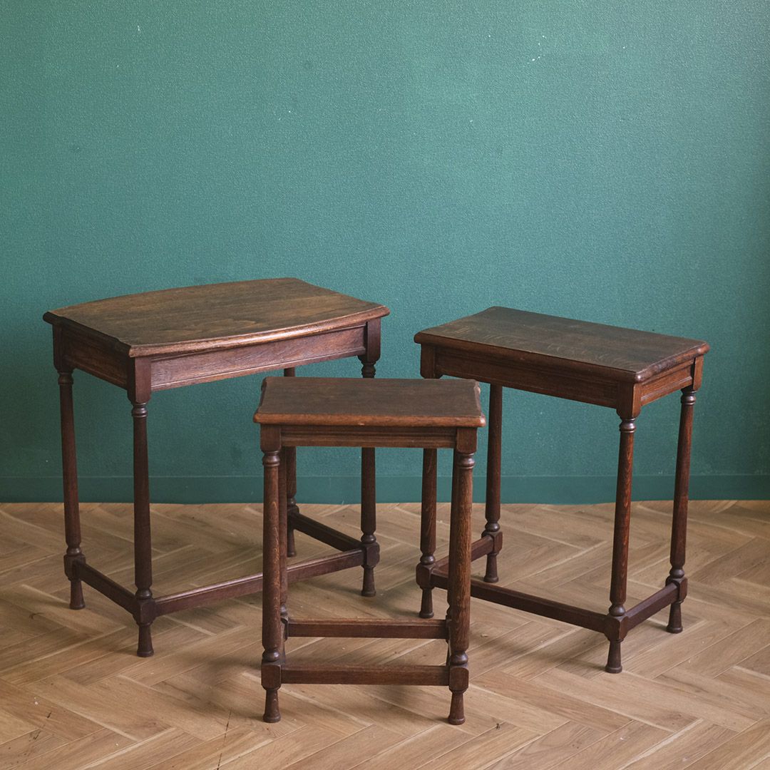 アンティーク ネストテーブル オーク サイドテーブル フランス アンティーク家具2