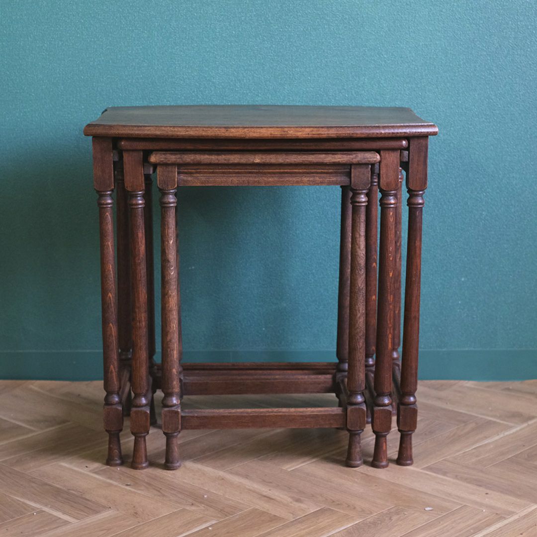 アンティーク ネストテーブル オーク サイドテーブル フランス アンティーク家具3