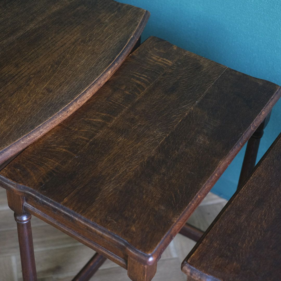 アンティーク ネストテーブル オーク サイドテーブル フランス アンティーク家具5
