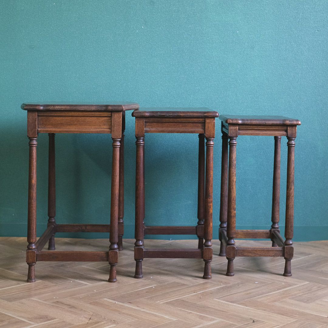 アンティーク ネストテーブル オーク サイドテーブル フランス アンティーク家具7