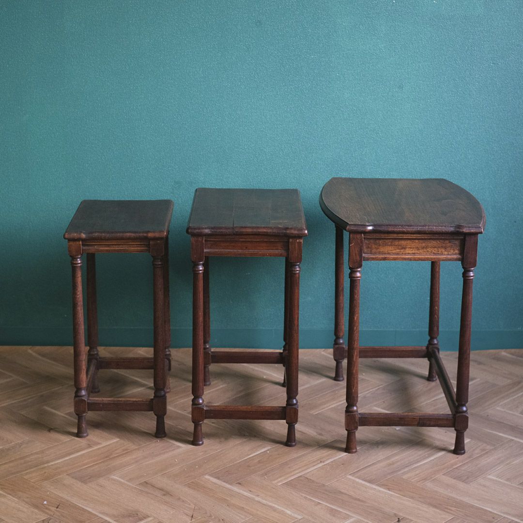 アンティーク ネストテーブル オーク サイドテーブル フランス アンティーク家具8