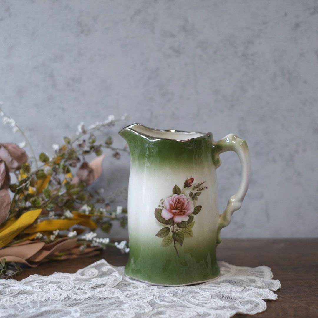 アンティークジャグ ピッチャー 花 イギリス