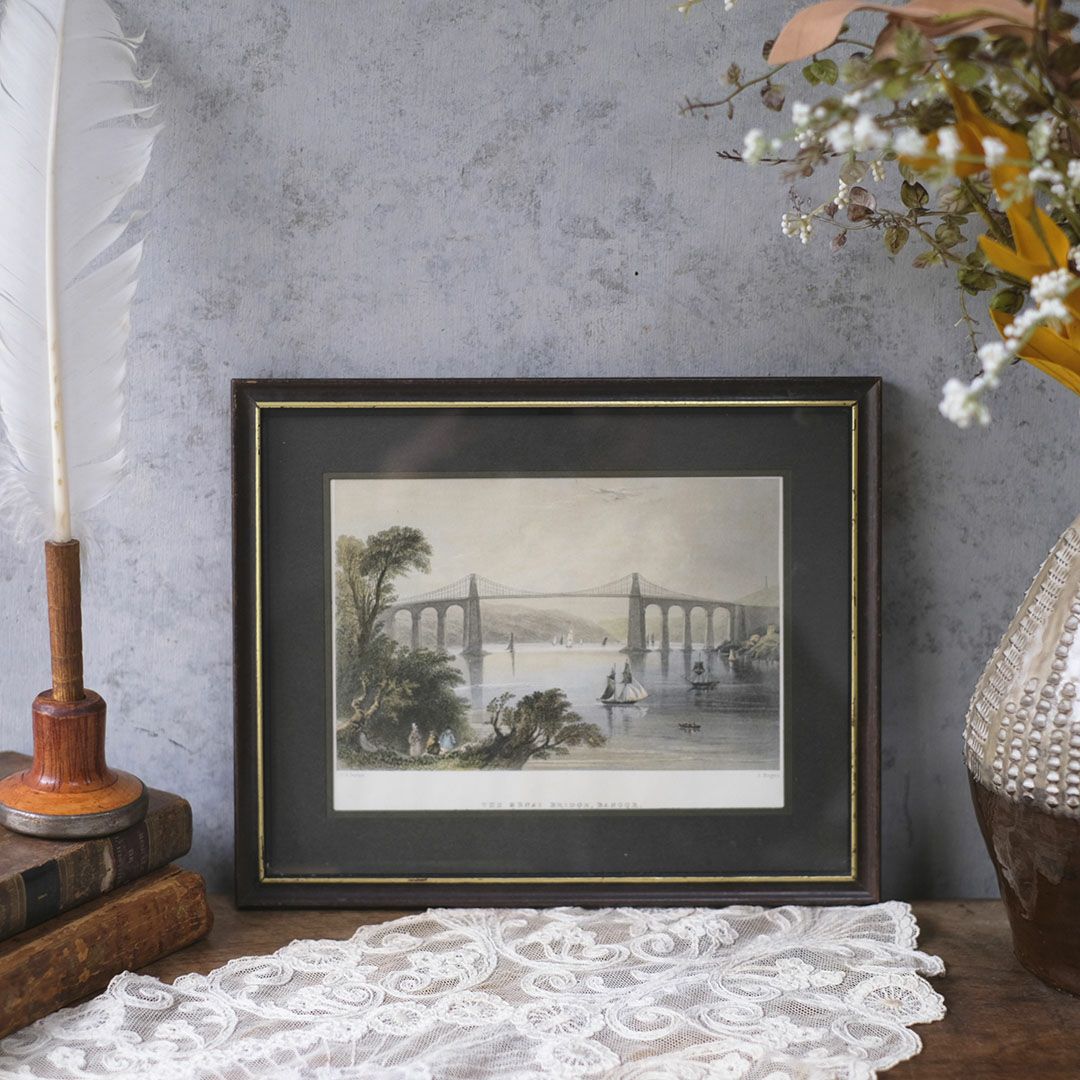 アンティークリトグラフピクチャー イギリス 鋼版画