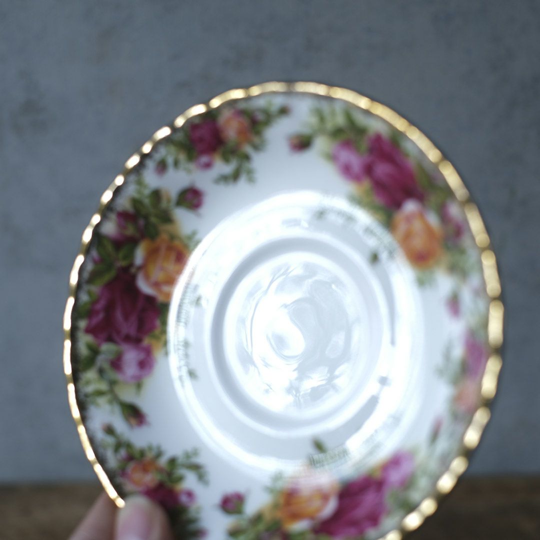 ヴィンテージ Royal Albertティーカップトリオ/old country rose イギリス ロイヤルアルバート 王室御用達6