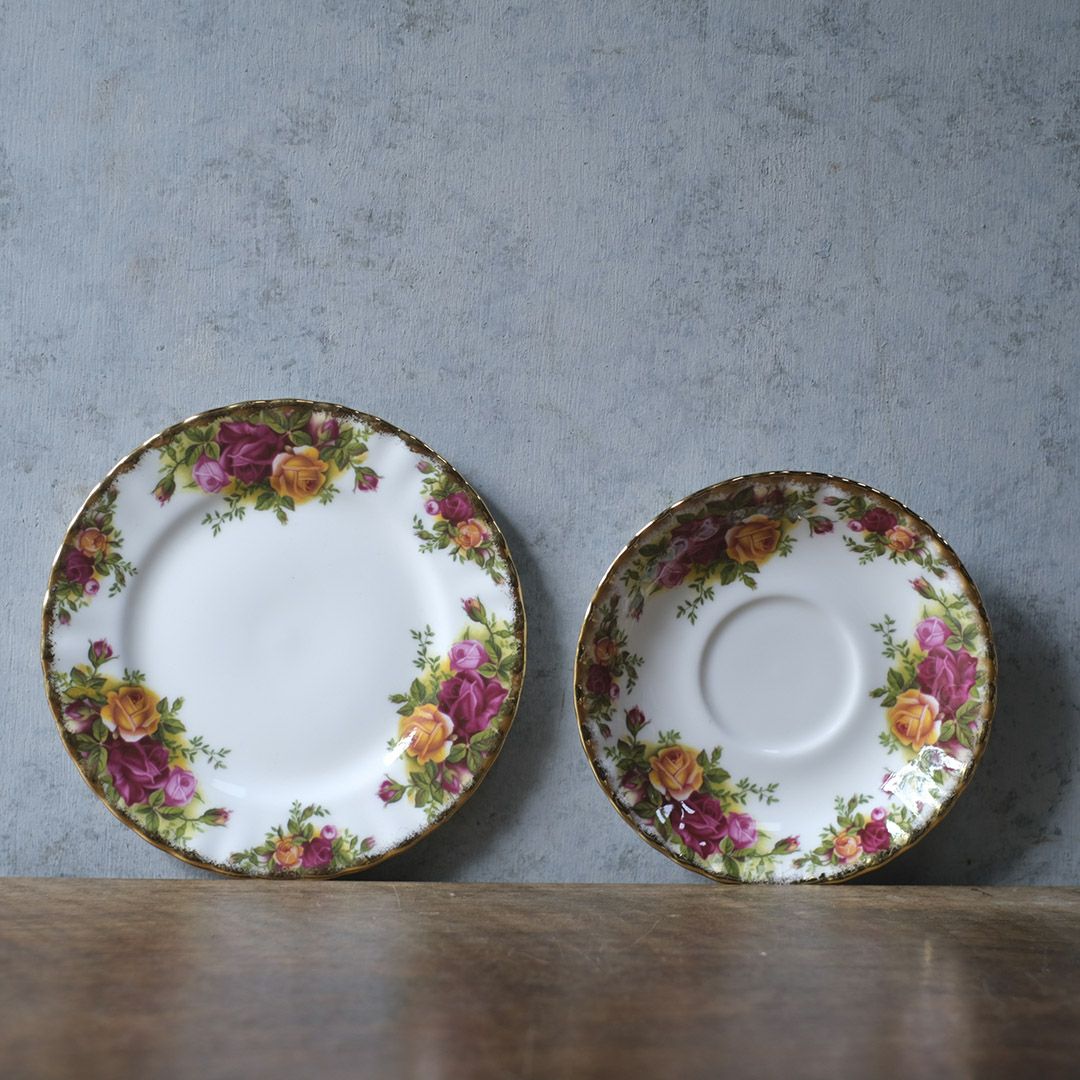 ヴィンテージ Royal Albertティーカップトリオ/old country rose イギリス ロイヤルアルバート 王室御用達8