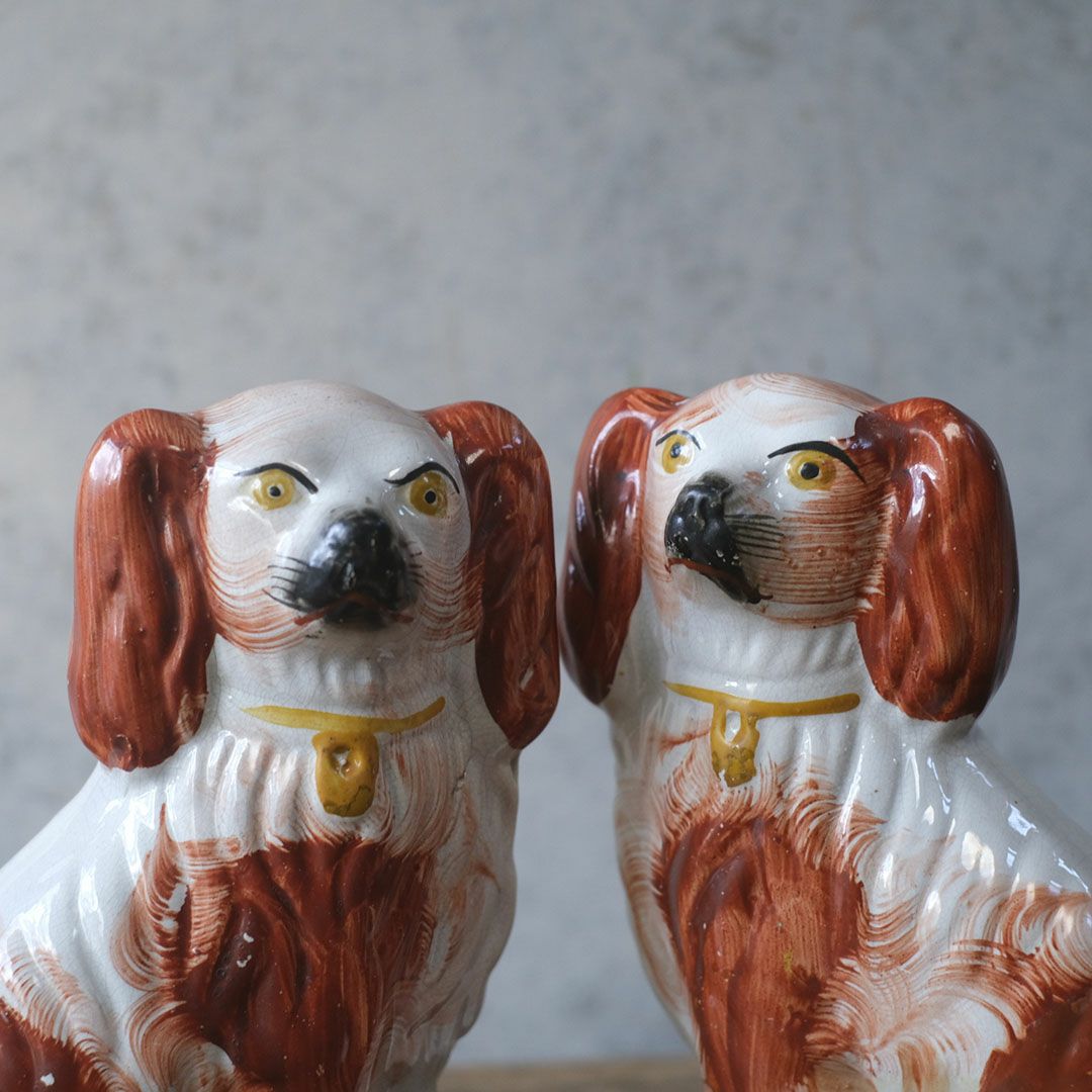 アンティークスターフォードシャードッグ　ペア イギリス5