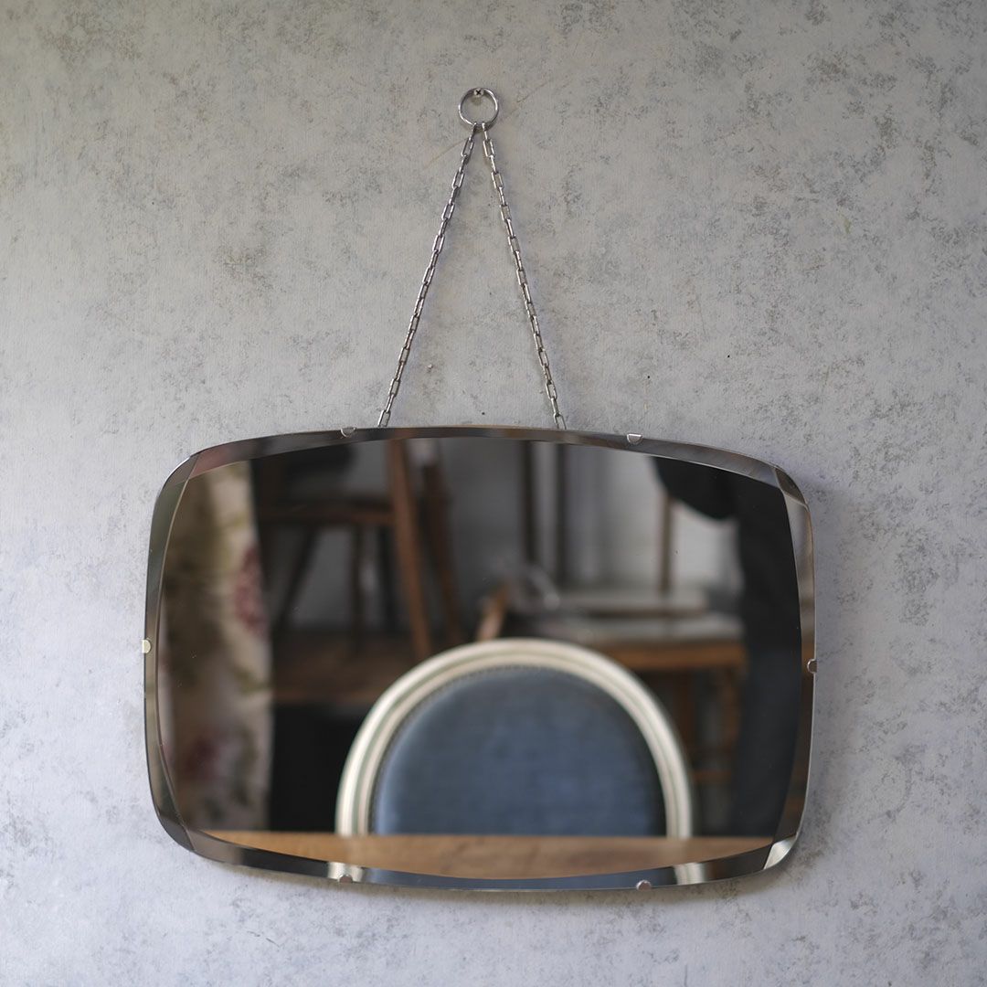 アンティークミラー フレームのないすっきりとしたデザインの鏡 イギリス2