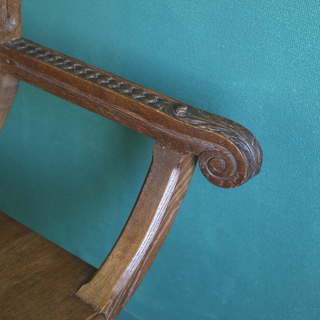 アンティーク サヴォナローラチェア 獅子装飾 フランス 19世紀09