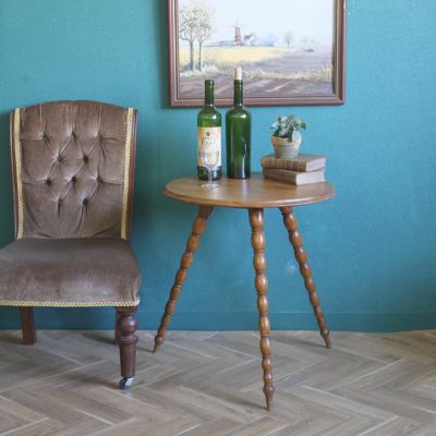 アンティークスモールテーブル イギリス ボビンターニングレッグ アンティーク家具