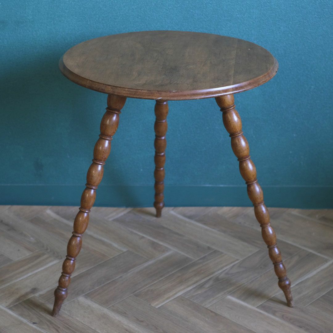 アンティークスモールテーブル イギリス ボビンターニングレッグ /アンティーク家具3