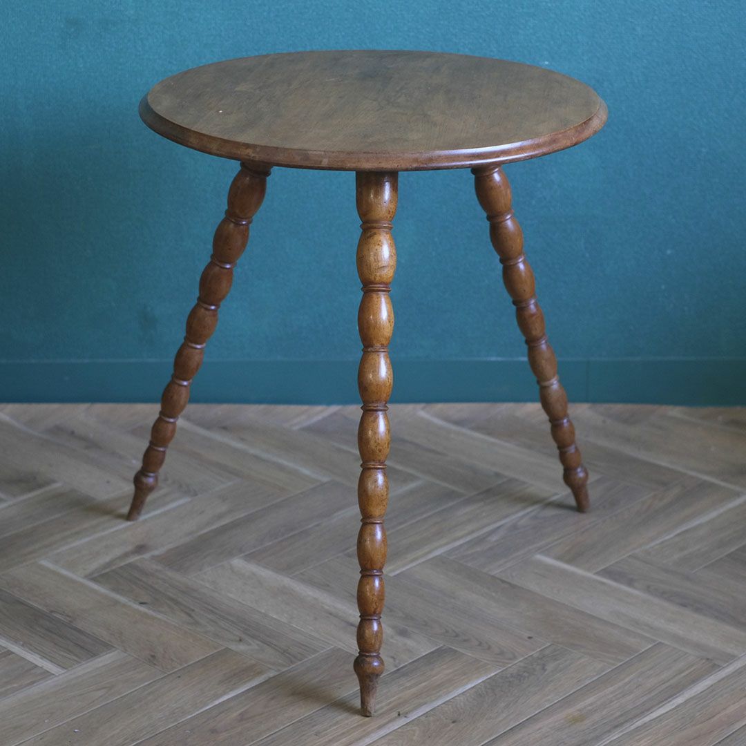 アンティークスモールテーブル イギリス ボビンターニングレッグ /アンティーク家具4