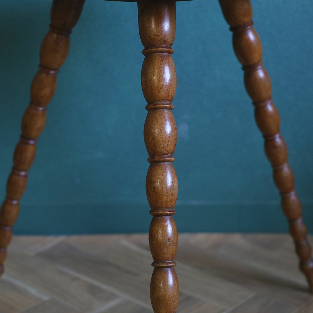 アンティークスモールテーブル イギリス ボビンターニングレッグ /アンティーク家具6