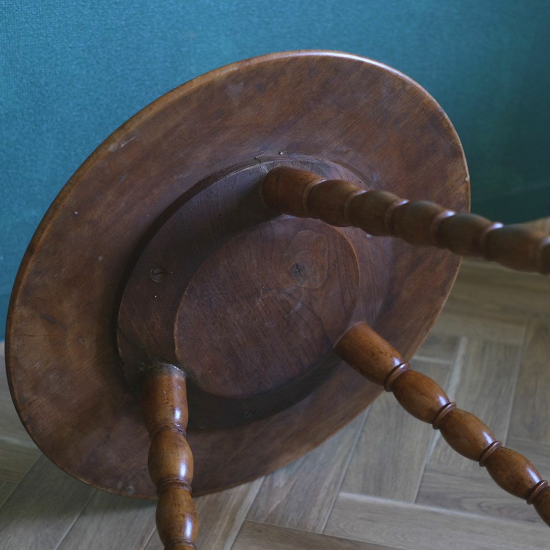 アンティークスモールテーブル イギリス ボビンターニングレッグ /アンティーク家具7