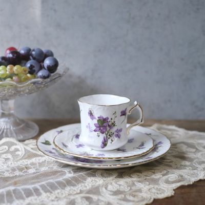 アンティークティーカップトリオ Hammersley ハマースレイ ヴィクトリアンバイオレット 菫 1950年-1970年 イギリス