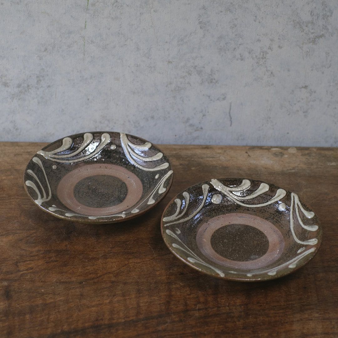 やちむん 宮城正享 イッチン 皿 読谷村北窯 登り窯 沖縄 15.5cm の通販