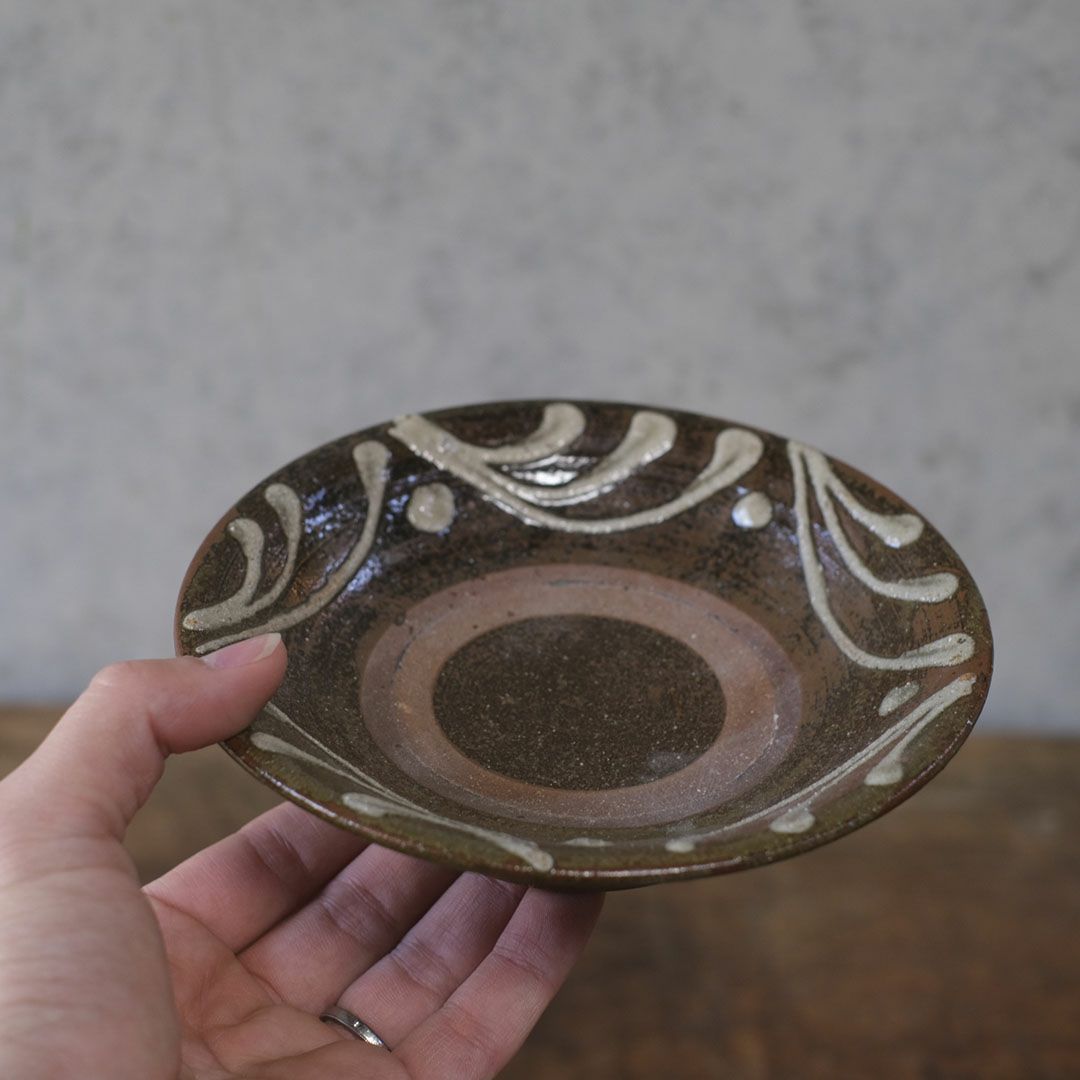 やちむん 宮城正享 イッチン 皿 読谷村北窯 登り窯 沖縄 15.5cm の通販