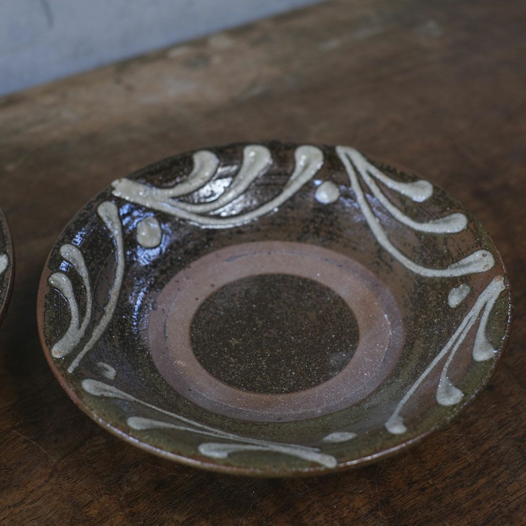 やちむん 宮城正享 イッチン 皿 読谷村北窯 登り窯 沖縄 15.5cm の通販