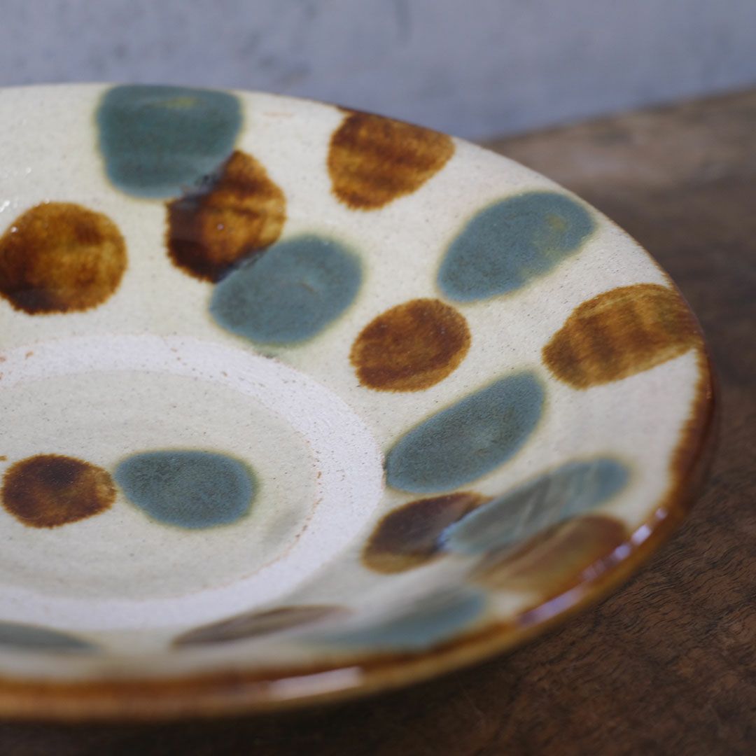 やちむん 松田共司 点打ち 大皿 読谷村北窯 一点物　沖縄 22.5cm08